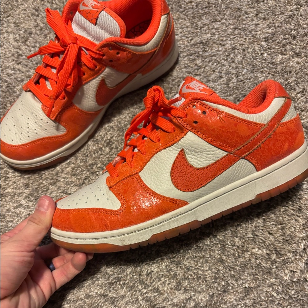 8.5 nike dunks orange cracked